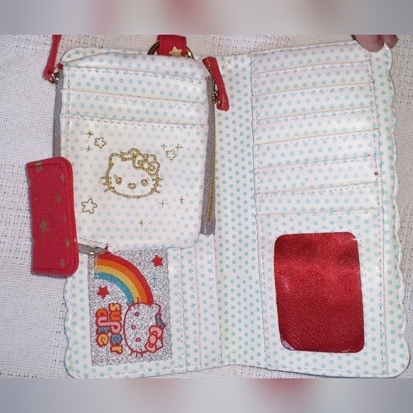 Hello Kitty Retro Purse Wallet Rainbow 🌈 Cloud Cute Good Condition - Picture 5 of 9